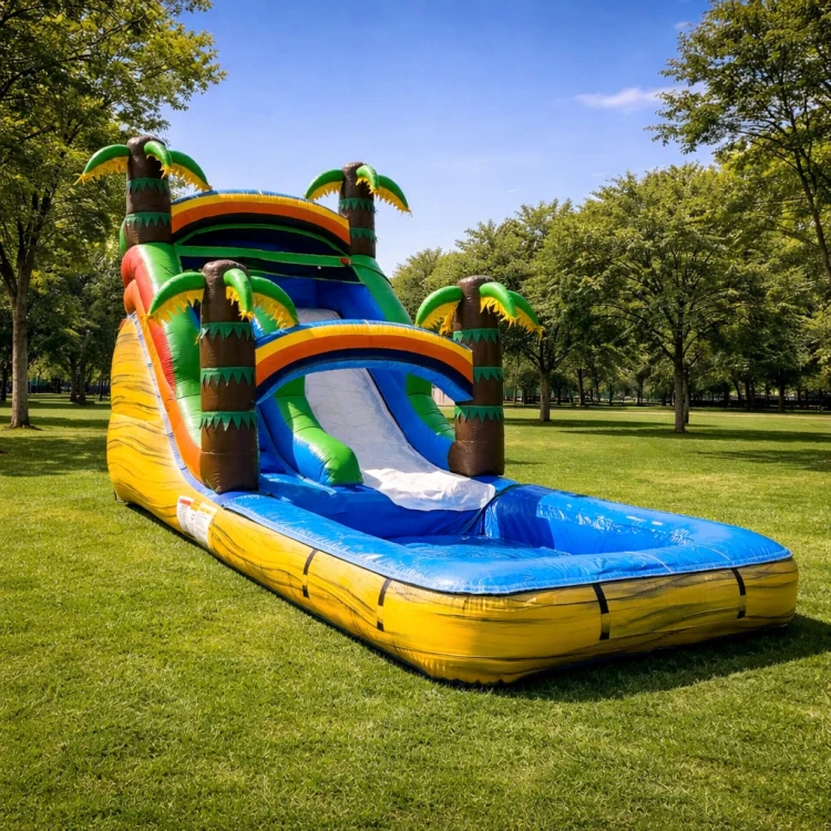 15ft Yellow Marble Waterslide 12x22