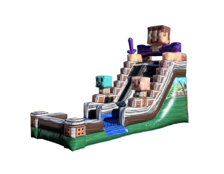 17ft Mine Craft Water Slide